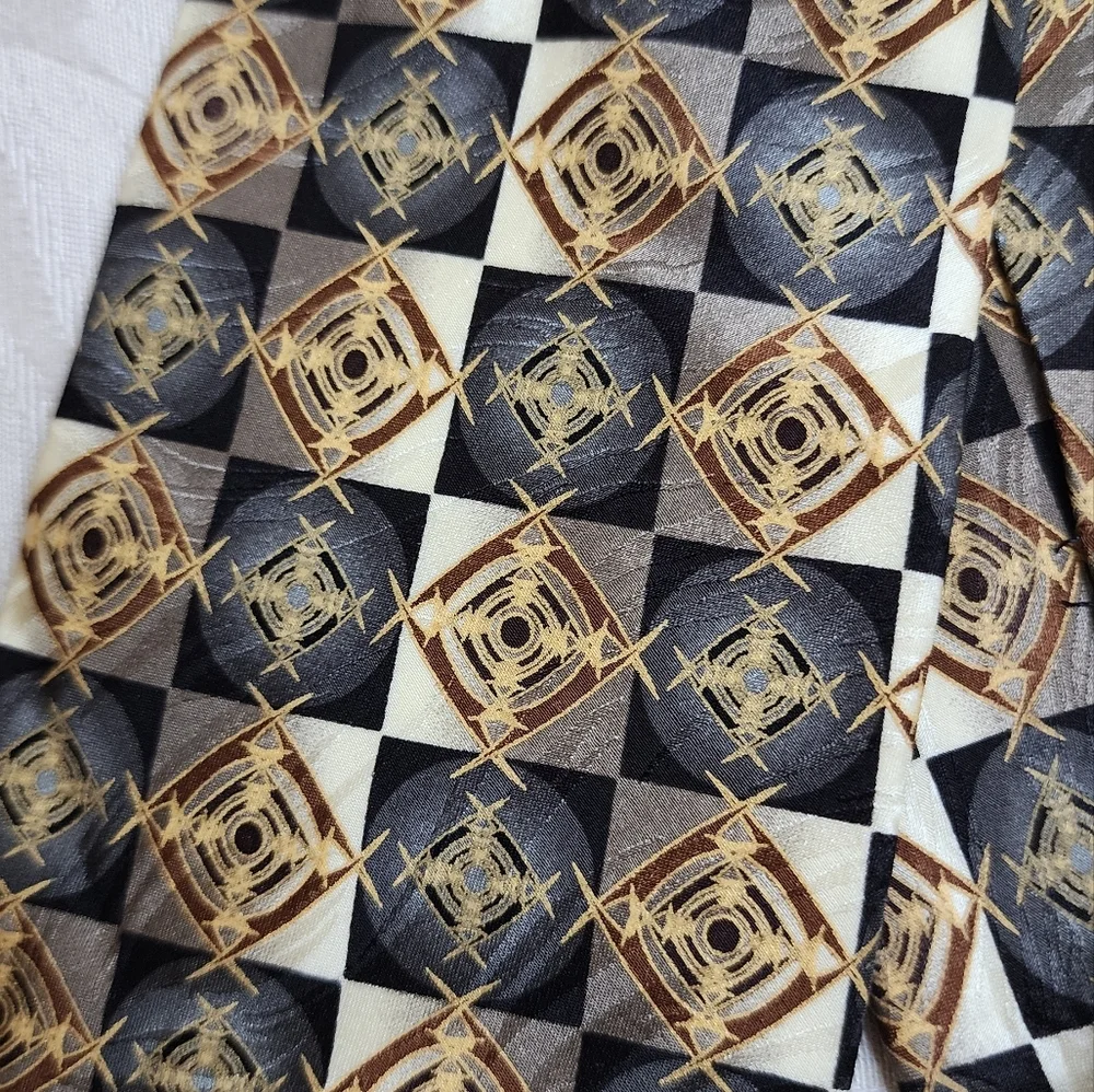 VG VALERIO GARATI Vintage Pure Silk Abstract Print Tie